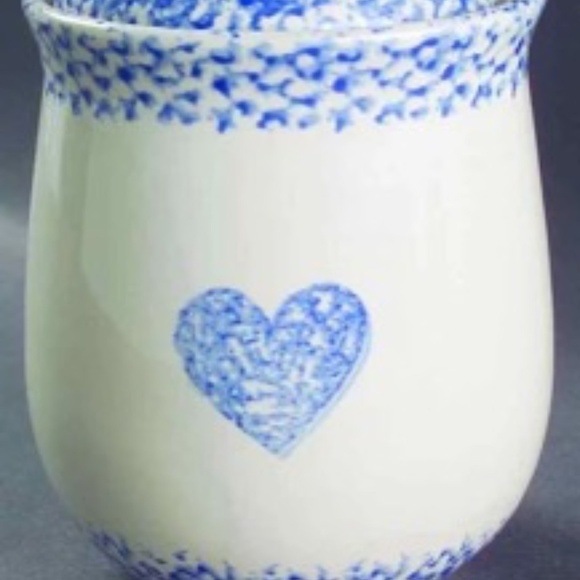 TIENSHAN Sponge Blue Heart Medium Canister & Lid - Picture 2 of 8